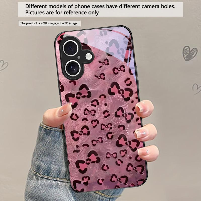 Abstract leopard print For iPhone 17 Air 16 E 15 Plus 14 Pro Max 13 12 mini 11 5 6 7 8 Plus XR XS Max SE Black Glass Phone Case