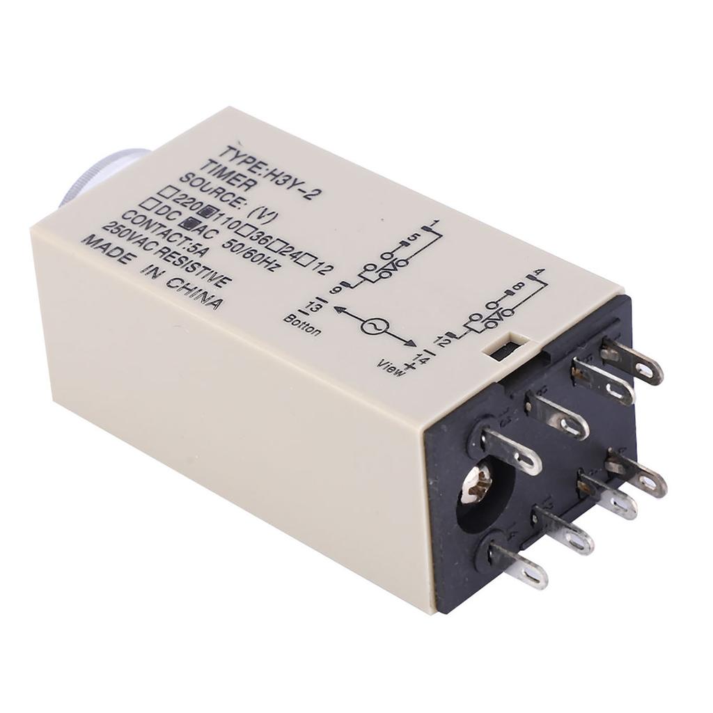 H3Y 2 Time Relay Power On Delay Timer 0 3M Minute 8 Pin 24V 110V 220V