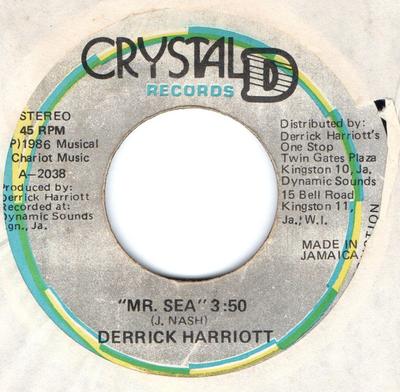 7inch Record DERRICK HARRIOTT THE CHARIOT RIDER  Mr. Sea 2038 Crystal D 1986 Jamaica Reggae Ska  Dub Used