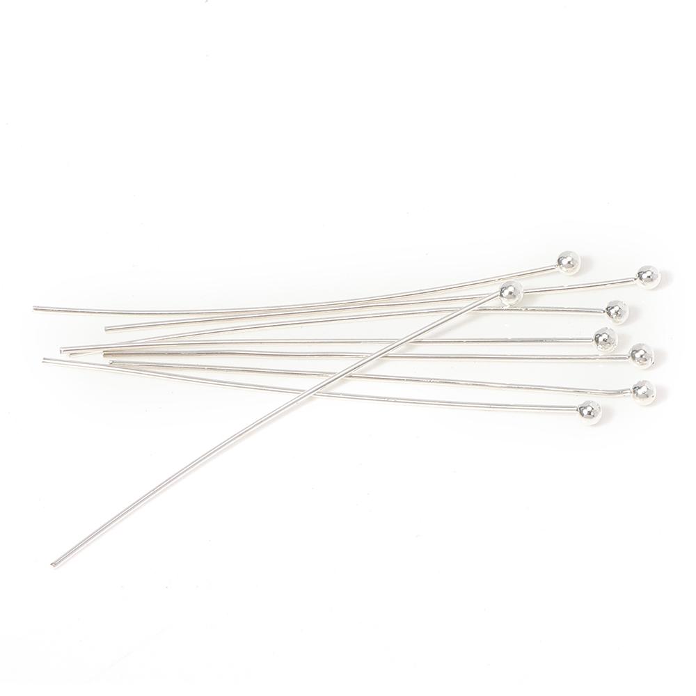 

200 шт./лот 18 20 25 30 40 мм Металлические штифты с шариком 0,5 мм Иглы-коннекторы для изготовления бижутерии своими руками, фурнитура для бисероплетения 18mm