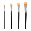 Foreign Trade Nylon Painting Brush Set - 10 Pieces, Red & Blue Handles, Flat Gouache & Oil Brushes
