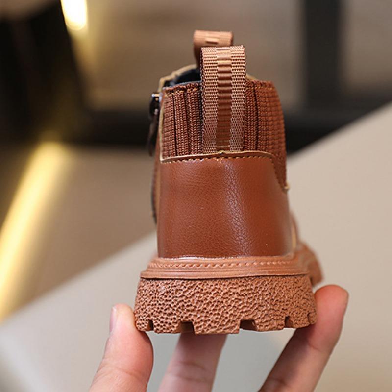 Dívčí podzimní a zimní nová móda pro malé holčičky Všestranné dětské boty krátké kozačky Kojenecké kozačky s měkkou podrážkou