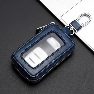 Espelho Visual Janela Protetor de Chave de Carro Bolsa de Couro Porta-Chaves Mini Auto Bolso Estojo Retro Chaveiro Carteira Bolsa com Zíper