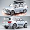 Масштаб 1/32 Nissan Patrol SUV, имитация модели автомобиля из сплава, детская металлическая игрушка со звуком и светом, литая под давлением, подарок для мальчиков, подарок