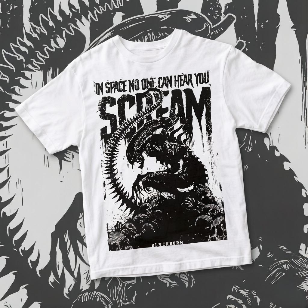 

Summer New Collection No One Can Hear You Scream Cotton Shirt Unisexs Tshirts Y2k Clothes Unisex Y2k Clothes Unisex M