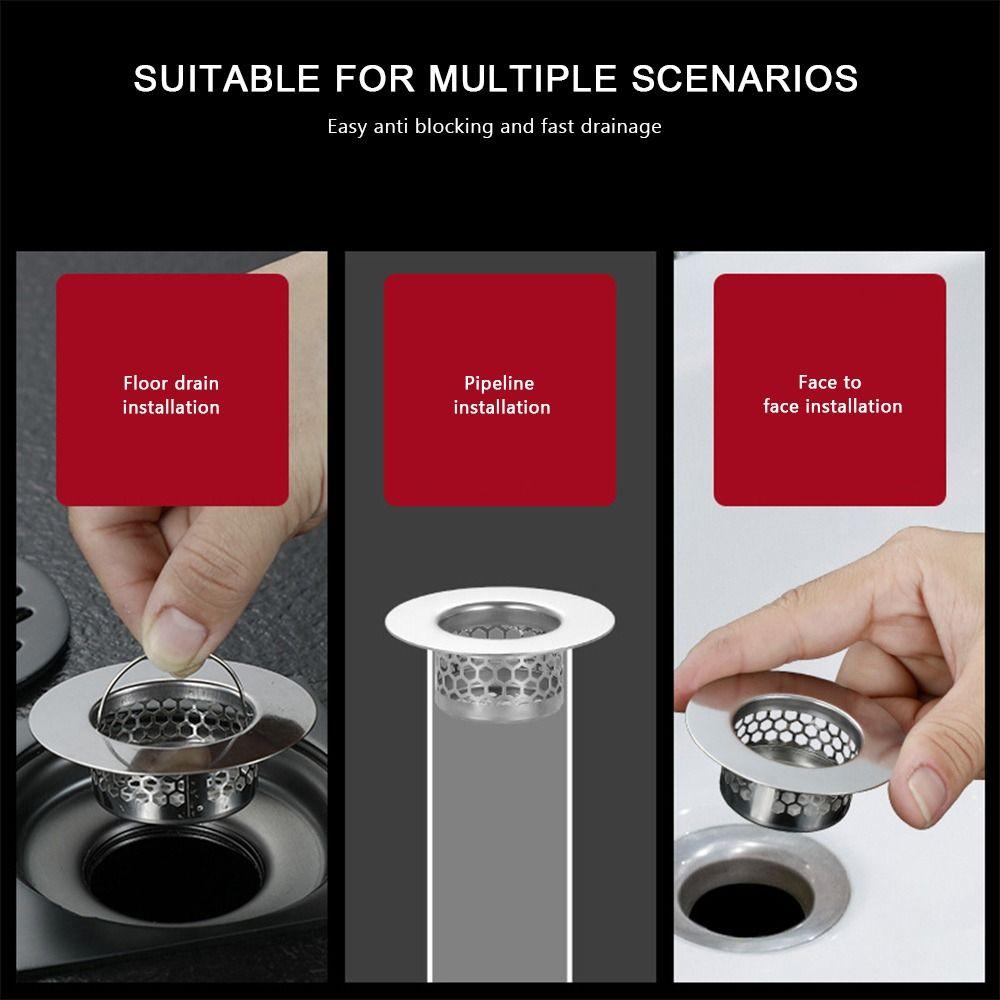 Anti Clog Drain Filter With Handle Mesh Trap Durable Waste Catcher  Kitchen Bathroom Accessories