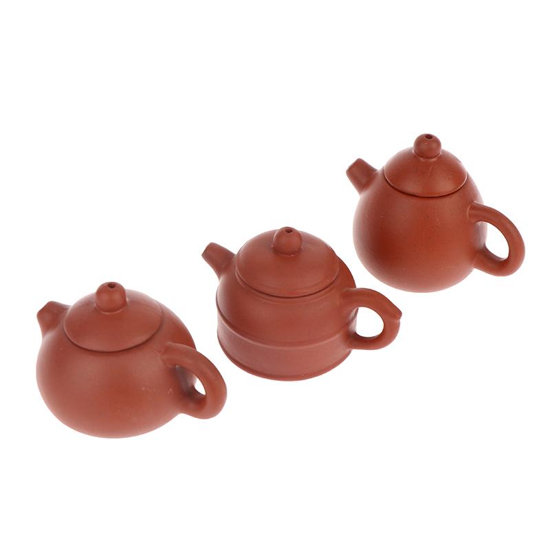 25Ml Enameled Pottery Teapot Pocket Hand Teapot Handstand Fingertip Kettle Tea Pet Dark-Red Enameled Pottery Teaset Accessories