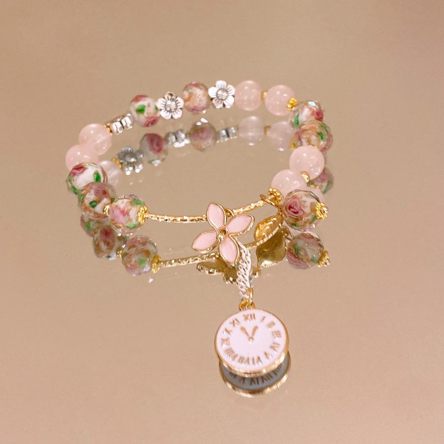 Crystal Butterfly Beaded Bracelet Women's Light Luxury Girlfriend Gift Birthday Bracelet High Value Student Party Exquisite Jewelry