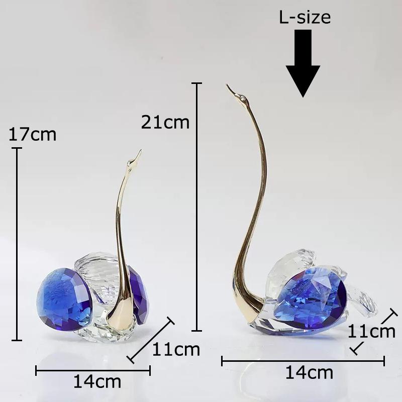 Transparent Crystal Swan Ornaments Creative Artwork Desk Decoration Gold-plated Swan Sculpture Modern Home Decor Accessories