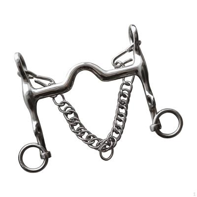 Horse Mouth Bit Stainless Steel Equestrian Equipment with Chain Training Snaffle