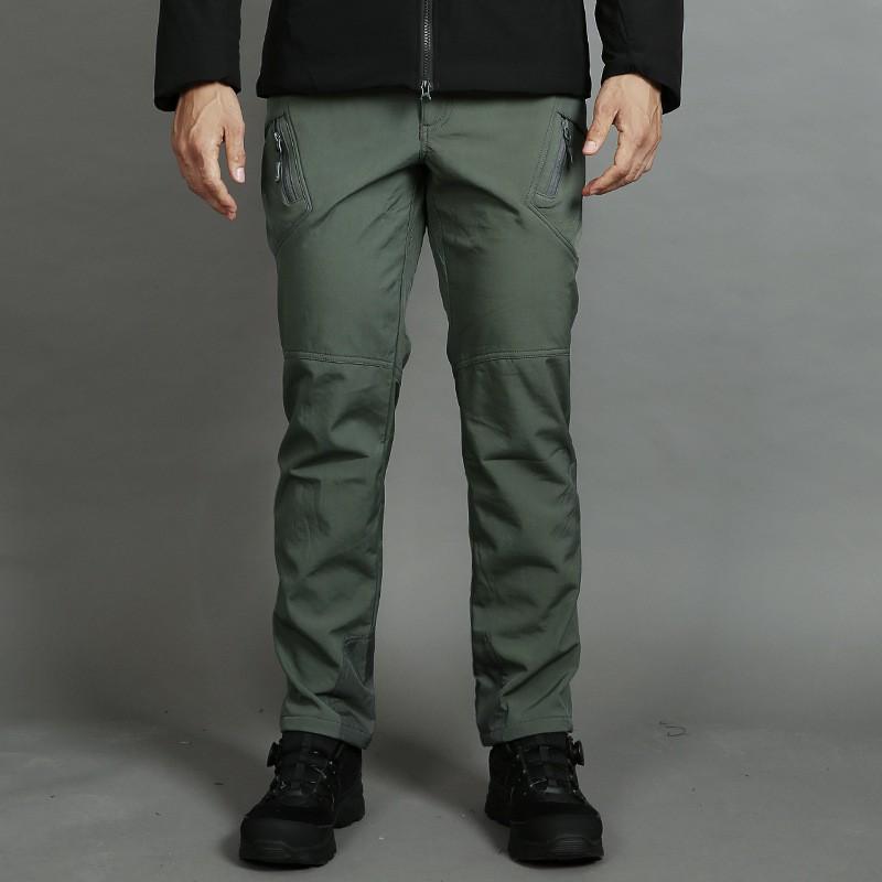 Mens Winter Softshell Tactical Pants Windproof Outdoor Hiking Skiing Climbing Workwear Trousers