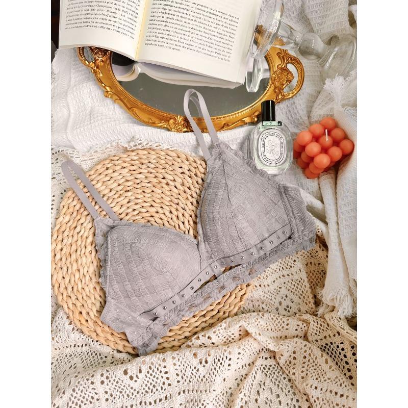 One-piece underwear triangle cup sexy gathering lace bra bra beautiful back chest pad
