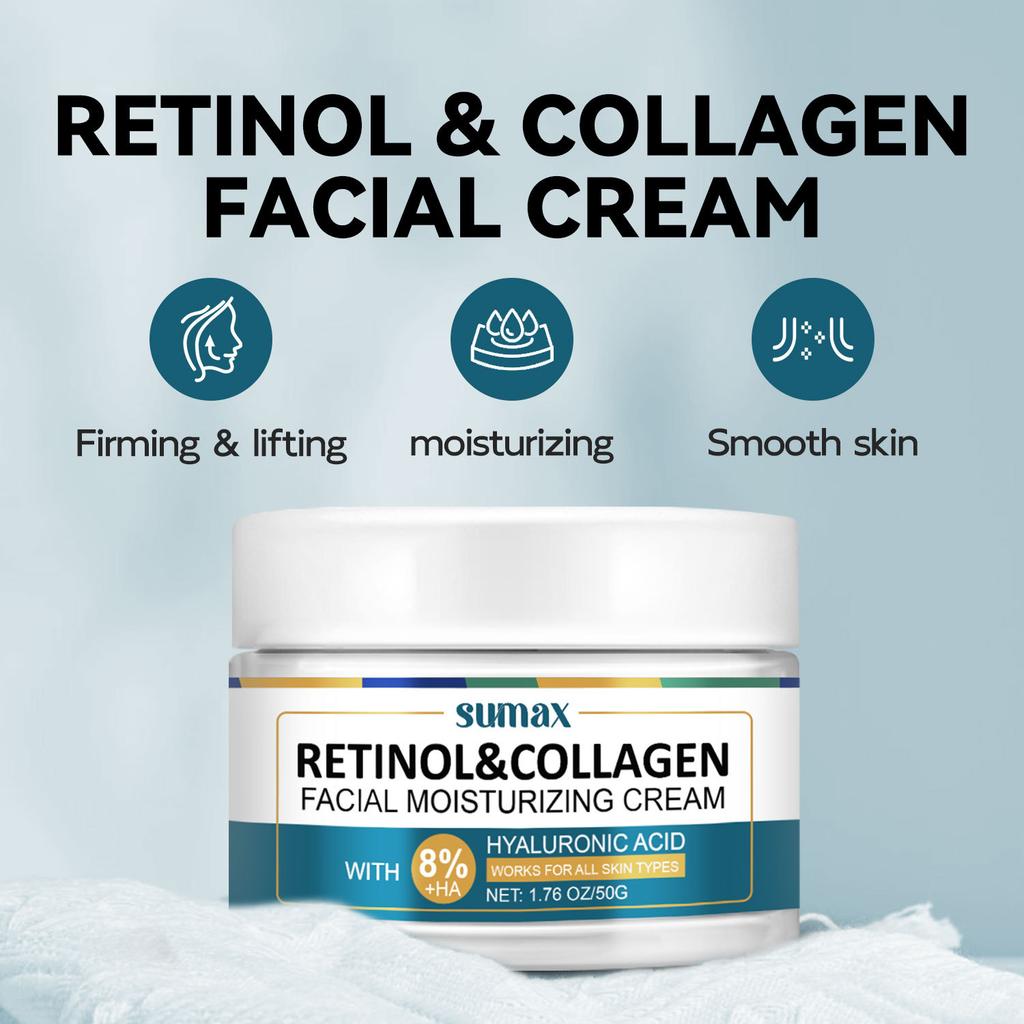Facial Moisturizing Collagen Retinol Scrub Bottle Retinol Facial Moisturizer 50g Moisturize and Brighten Skin Tone Revitalize and Nourish Hydrate