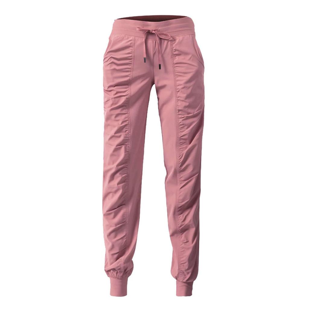 Women's Quick-Dry Pleated Cropped Running Pants with Drawstring