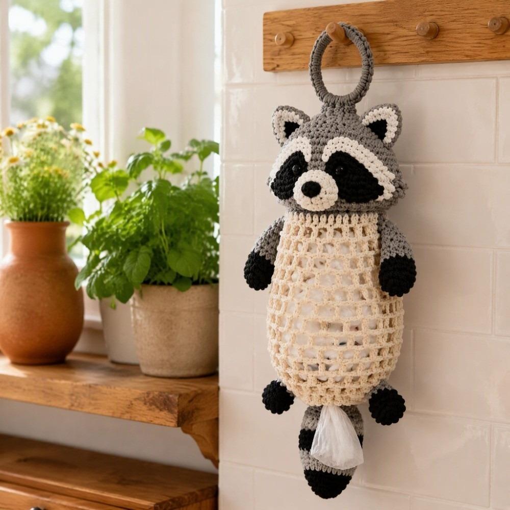 DIY Yarn Craft Plastic Bag Dispenser Animal Shaped Grocery Bag Dispenser Home Decor