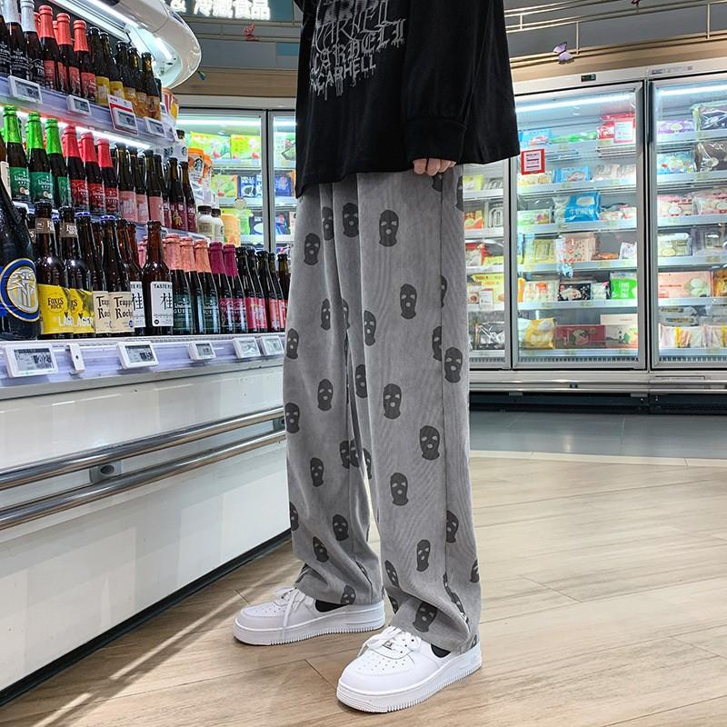 

Casual pants trendy brand pink overalls men s west coast corduroy pants couple sweatpants 3XL