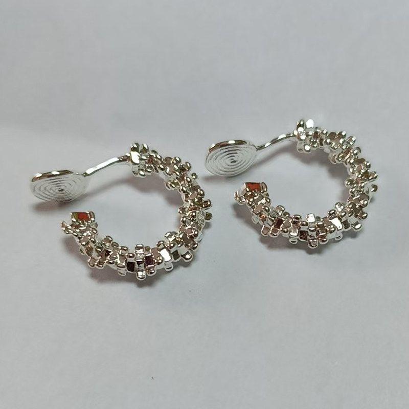 

Easiest for Match Mosquito Coil Retro Silver Nail Broken Gold A Pair of Silver Mosquito Coil Ear Clips