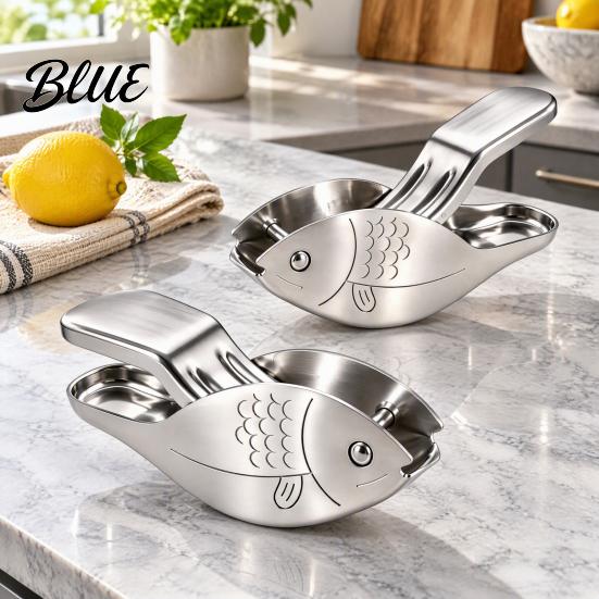 Lightweight Squeezer for Travel 2Pcs Fish Shape Lemon Squeezer Stainless Steel Manual Citrus Juicer Portable Hand Press Limes Oranges Cocktails,