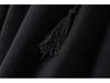 Women's Black Woolen Hooded Cloak Coat, Autumn 2022, Long Style, European American Design, with Hang Tag