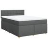 Maison Exclusive - Sommier à lattes de lit avec matelas Gris foncé 140x190cm Tissu