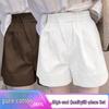 Women's 100% Cotton High Waist Summer Casual Plus Size Wide Leg Shorts