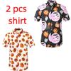 Casual Homewear Men's Shirts Halloween Pumpkin Printing Short Sleeved Shirts Summer Men's and Women's Fashion Holiday Shirt