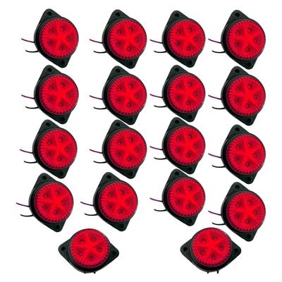 18PCS Led Marker Lights Trailer, 12V Marker Lights Side Trailer Truck Red Semi Trucks Universal Fit
