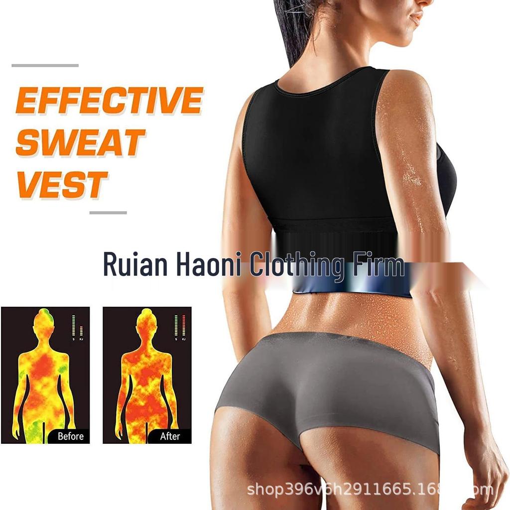 Damen Sport Schweißfördernde Taillenformer Weste - Bauchkontrolle & Push-Up Fitnessbekleidung