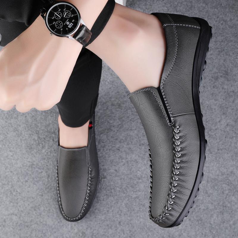 Fashion Casual Leather Mens Footwear Slip on Office Man Formal Shoes Wedding Party Men Dress Shoes Breath Driving Lazy Loafers Moccasins