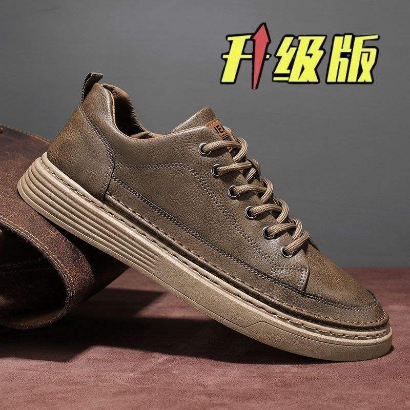 Spring Black Leather Shoes Kitchen Chef Waterproof Skateboard Shoes Work Shoes