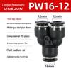 Pneumatic PU Quick Connect Three-Way Straight and Reducing Air Hose Adapter 4/6/8/10/12mm