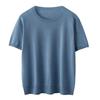 Women's Slimming Wool Knit Sweater - Round Neck, Three-Quarter Sleeve, Solid Color, Korean Loose Fit for Fall & Winter