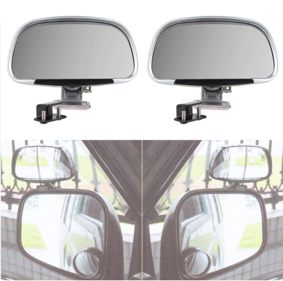 

2x Silver Adjustable Car Blind Spot Side Rear View Mirror Wide Angle Universal