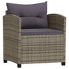 3 Piece Garden Lounge Set with Cushions Poly Rattan Grey