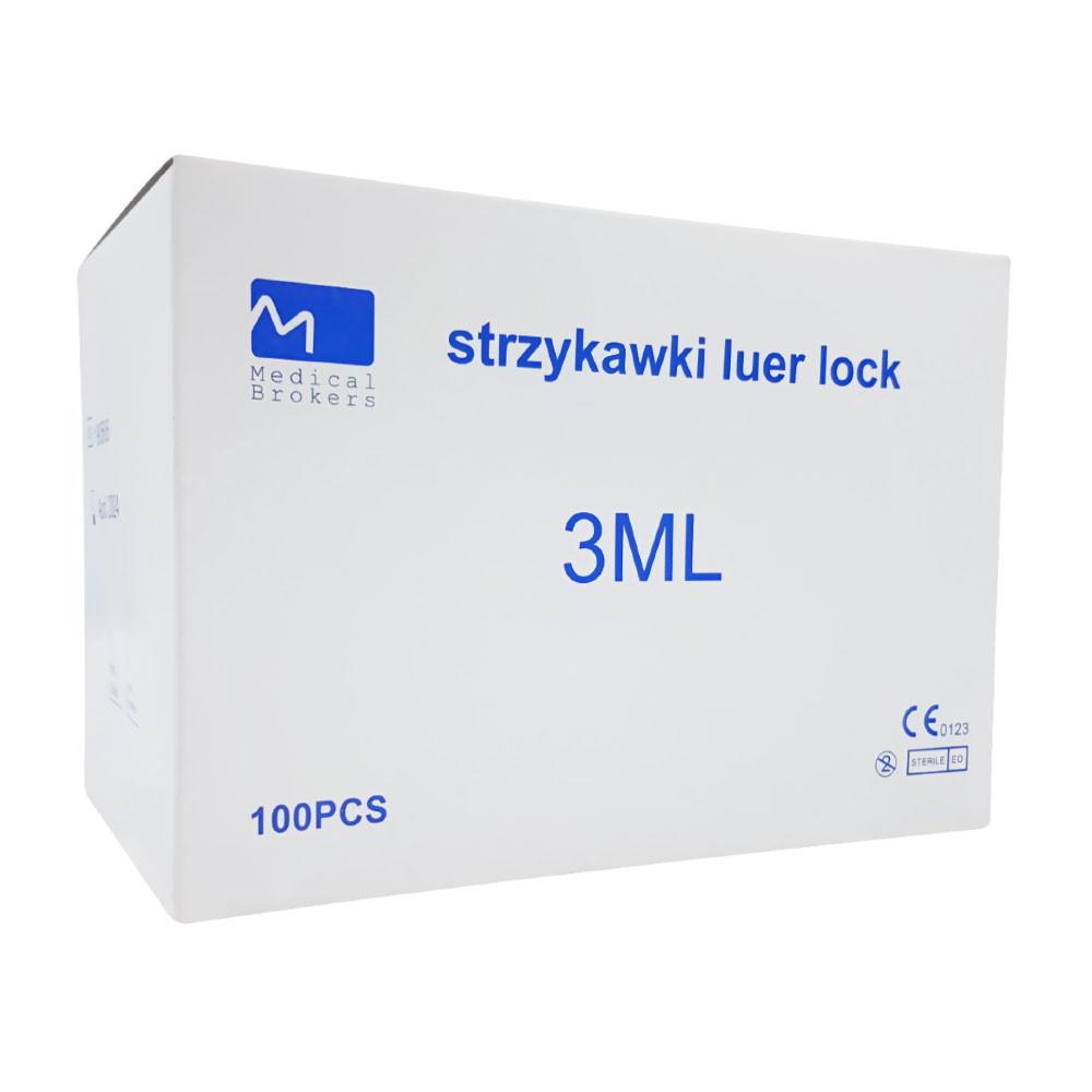 3ml Luer Lock Syringe Three-Part Medical Brokers 100pcs