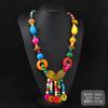 Bohemian Colored Coconut Shell Necklace Holiday Style Long Wooden Handmade Sweater Chain Women's Accessories