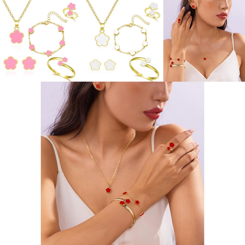 Floral Petals Jewelry Set For Women With Alloy And Plate Material Perfect For Gift Occasions