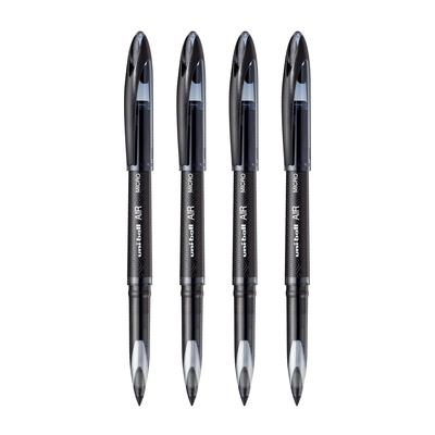 Uni-Ball Air UBA188M 0.5mm Black Roller Ball Pens Pack of 4 for Office, Home & School Use