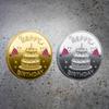Birthday Gold-plated Commemorative Coins, Happy Birthday, Blessings, Wishes Come True, Lucky Coins, Commemorative Medals