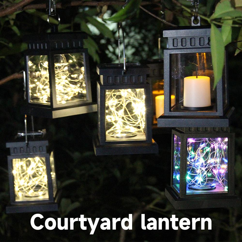 Garden Decor Solar Candle Lights Retro Palace Lantern Hanging Patio Walkway Light Landscape Floor Lights Waterproof Lawn Lamp