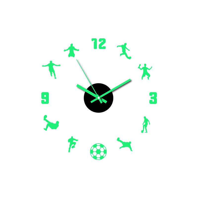 Football-Themed DIY Luminous Wall Clock for Living Room & Bedroom Decoration