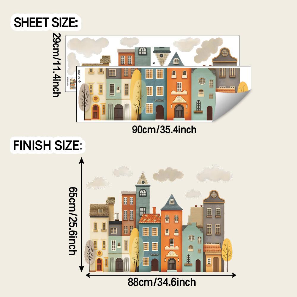 

Мультяшный Ретро Маленький Дом Спальня, Гостиная, Наклейки для Украшения и Декора Стен Дома