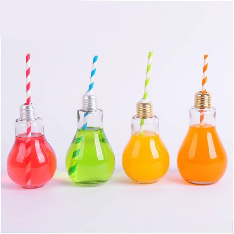 Versatile Glass Transparent Light Bulb Drink Bottle With Solar Copper Wire Lights