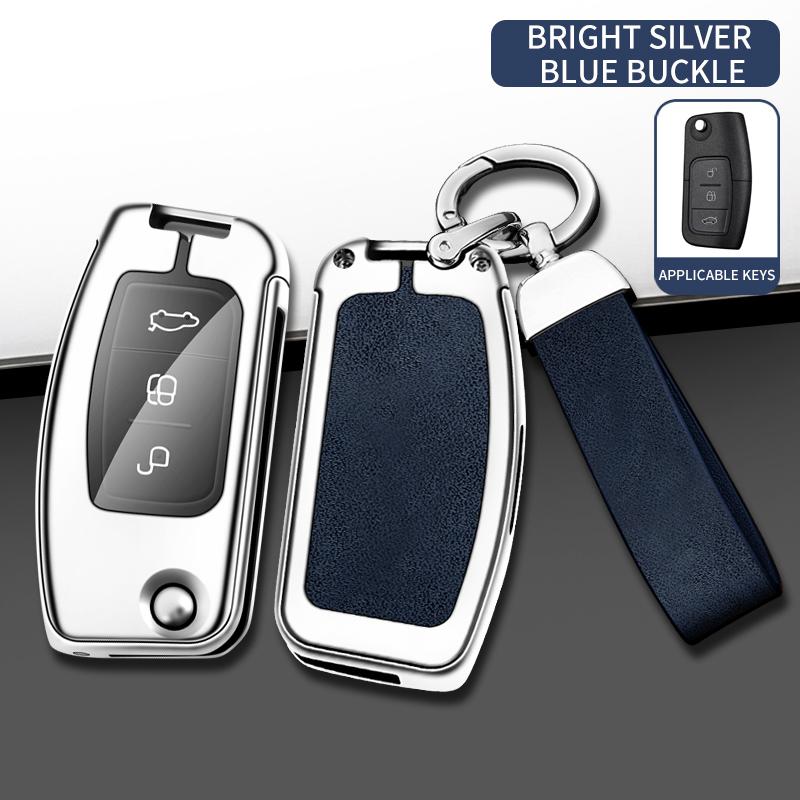Interior Mouldings Car Metal Key Case Cover Shell For Ford Focus 2 3 Ecosport C-Max S-Max Ka Mondeo Kuga Galaxy Fiesta Keychain