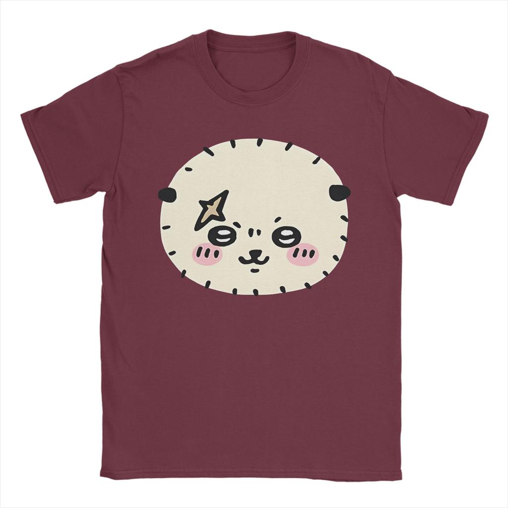 Funny Chiikawas Rakko TShirts Men Round Neck Cotton T Shirts  Short Sleeve Tees Unique Tops
