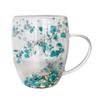 350ml Double Wall Glass Cup Heat Resistant Coffee Mug Elegant Dried Flowers Glass Mugs  Home&Office