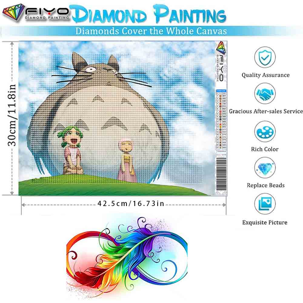 DIY plné kulaté diamantové malování Křížkový steh 3D roztomilé zvířecí komiks Home Dekorativní umění Krajina diamantový obraz 5D diamantový umělecký obraz