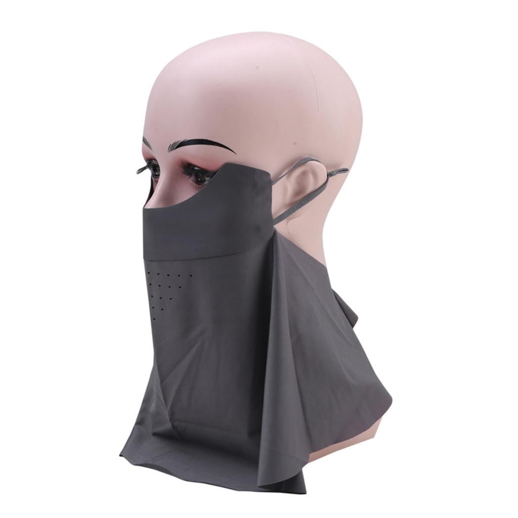 Women's outdoor sports trackless sunscreen facial mask imitation ice silk UV protection summer breathable thin