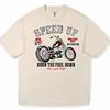 New Fast Motorcycle Retro Black and White Biker Print High Quality Crew Neck Mens and Womens Short Sleeve Comfortable TShirts
