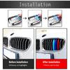 Tricolored Grille ert Trims Compatible With BMW 2010-2016 F10 F11 5 Series 528i 535i 550i with Standard Center Chrome Kidney Grill (10 Beams), NOT